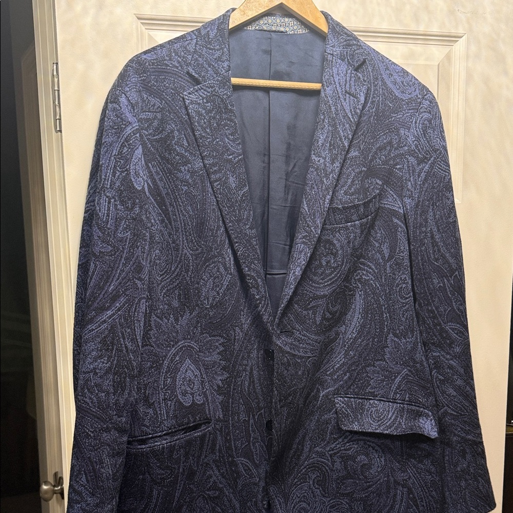 Etro Dark Blue Paisley Blazer